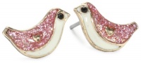 Betsey Johnson Flights of Fancy Pink Bird Stud Earrings