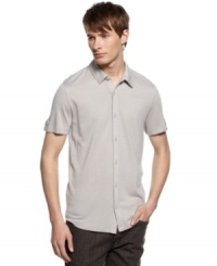 Stay on point with casual style with this roll tab sleeve shirt from Kenneth Cole Reaction. Stay on point with casual style with this roll tab sleeve shirt from Kenneth Cole Reaction.