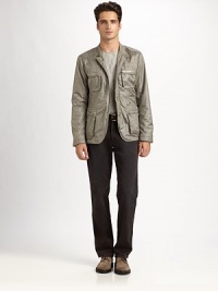 Easy-fitting, washed cotton chino is a destined wardrobe favorite, shaped in a smart, straight-leg silhouette.Flat-front styleSide slash, back welt pocketsInseam, about 33CottonDry cleanImported Easy-fitting, washed cotton chino is a destined wardrobe favorite, shaped in a smart, straight-leg silhouette.Flat-front styleSide slash, back welt pocketsInseam, about 33CottonDry cleanImported