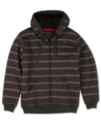Transcend trends in this sherpa zip stripe hoodie by O'Neill. Transcend trends in this sherpa zip stripe hoodie by O'Neill.