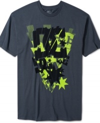 Pop some color into your casual look with this bright graphic t-shirt from DC Shoes.