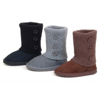 Womens Adele Rib Knit Crochet Sweater Boots Flats Mid Calf in 3 Colors Black, Brown, Gray Womens Adele Rib Knit Crochet Sweater Boots Flats Mid Calf in 3 Colors Black, Brown, Gray
