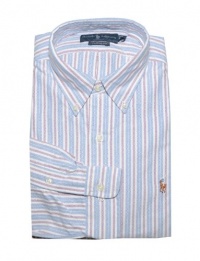 Ralph Lauren Men Classic Fit Oxford Striped Pony Logo Shirt Ralph Lauren Men Classic Fit Oxford Striped Pony Logo Shirt