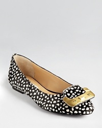 Make a spotty statement in DIANE von FURSTENBERG's Madison flats, luxe in printed haircalf with brushed hardware. Make a spotty statement in DIANE von FURSTENBERG's Madison flats, luxe in printed haircalf with brushed hardware.