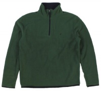 Nautica Men's Solid Quarter Zip Nautex Fleece Pullover Jacket (Green) (Small)