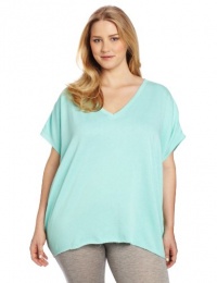 Calvin Klein Performance Women's Plus Size Distressed Fleece Circle Pullover Top