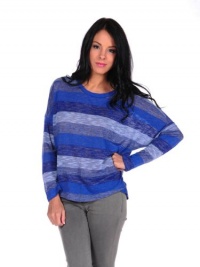 Vintage Havana Womens Stripe Slub Top - Blue - Small