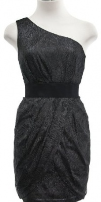 Aqua Silver Metallic One-Shoulder Lace Dress 2 Aqua Silver Metallic One-Shoulder Lace Dress 2