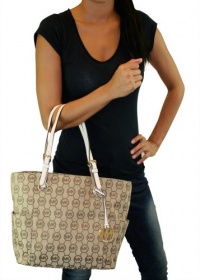 Michael Kors Signature Monogram Women's Tote Beige Michael Kors Signature Monogram Women's Tote Beige