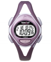 Time to excel. This Timex watch features a plum resin strap and round case. Digital display dial with logo, solar memory and timer. Quartz movement. Water resistant to 100 meters. One-year limited warranty. Time to excel. This Timex watch features a plum resin strap and round case. Digital display dial with logo, solar memory and timer. Quartz movement. Water resistant to 100 meters. One-year limited warranty.