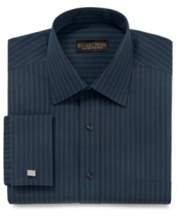 Subtle stripes deliver distinguished style that's all business with this striped Donald J. Trump dress shirt. Subtle stripes deliver distinguished style that's all business with this striped Donald J. Trump dress shirt.