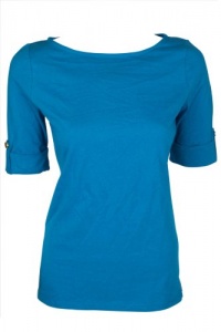 Charter Club Womens Short Sleeve Wide Neck Top Charter Club Womens Short Sleeve Wide Neck Top