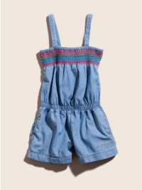 GUESS Kids Girls Rainbow Smocked Chambray Romper, CHAMBRAY (4) GUESS Kids Girls Rainbow Smocked Chambray Romper, CHAMBRAY (4)