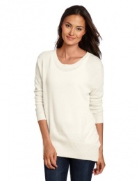 Magaschoni Women's 100% Cashmere High Low Sweater, Winter White, Medium Magaschoni Women's 100% Cashmere High Low Sweater, Winter White, Medium