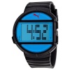 PUMA Men's PU910891001 Half-Time Large Digital Black Blue Watch