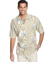 Keep things light. Stay comfortable, relaxed and looking good no matter what the situation with this floral silk shirt from Tommy Bahama. Keep things light. Stay comfortable, relaxed and looking good no matter what the situation with this floral silk shirt from Tommy Bahama.