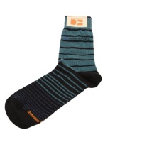 Hugo Boss Black and Blue Striped Cotton Blend Socks 50225812-001