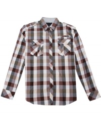 Worn solo or over your favorite tee for a layered look, this No Retreat plaid will keep you cozy company all season. Worn solo or over your favorite tee for a layered look, this No Retreat plaid will keep you cozy company all season.