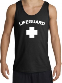 Lifeguard Tank - Adult Sleeveless Tanktop Top - Black Lifeguard Tank - Adult Sleeveless Tanktop Top - Black