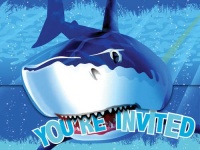 Creative Converting Shark Splash Birthday Party Invitations, 8 Count Creative Converting Shark Splash Birthday Party Invitations, 8 Count