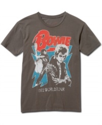 Ground control to major style. This David Bowie tour graphic t-shirt from RIFF is full of glam-rock goodness. Ground control to major style. This David Bowie tour graphic t-shirt from RIFF is full of glam-rock goodness.