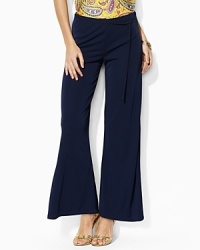 One of the season's most versatile pieces, our Lauren Nash pant is tailored in smooth matte jersey and features a wide flowing leg for a flattering silhouette. One of the season's most versatile pieces, our Lauren Nash pant is tailored in smooth matte jersey and features a wide flowing leg for a flattering silhouette.