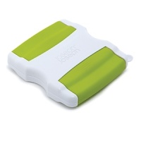 Whether you need standard cuts or julienne, the two sharp stainless steel blades accommodate your needs and safely tuck inside this handy colorful unit. Whether you need standard cuts or julienne, the two sharp stainless steel blades accommodate your needs and safely tuck inside this handy colorful unit.