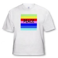 Word Peace On Green Yellow Red Pink Blue Aqua Stripes - Toddler T-Shirt (2T) Word Peace On Green Yellow Red Pink Blue Aqua Stripes - Toddler T-Shirt (2T)
