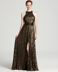 Make it a night to remember with this Alexis dress. A floor-sweeping slit skirt with allover metallic accents exclaims pure glamour. Make it a night to remember with this Alexis dress. A floor-sweeping slit skirt with allover metallic accents exclaims pure glamour.