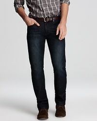 Bolster your jeans portfolio with this classic pair from Paige Denim, washed dark for your nighttime repertoire. Bolster your jeans portfolio with this classic pair from Paige Denim, washed dark for your nighttime repertoire.