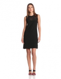 Rebecca Taylor Women's Silk Classic Shift Dress, Black, 10