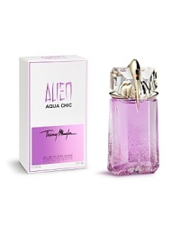 Master of innovation, Thierry Mugler, surprises us once again with an unprecedented technology never seen before in perfumery. Discover ALIEN Aqua Chic, the very first fragrance sublimated with aromatic waters. ALIEN is enlightened with a radiance never experienced before; a perfect temptation for summer pleasures and warmth. And all of that with a captivating touch of chic! Master of innovation, Thierry Mugler, surprises us once again with an unprecedented technology never seen before in perfumery. Discover ALIEN Aqua Chic, the very first fragrance sublimated with aromatic waters. ALIEN is enlightened with a radiance never experienced before; a perfect temptation for summer pleasures and warmth. And all of that with a captivating touch of chic!