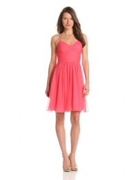 Rebecca Taylor Women's Chiffon Wrap Front Dress, Coral, 12 Rebecca Taylor Women's Chiffon Wrap Front Dress, Coral, 12