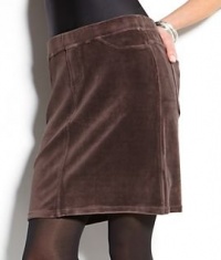 HUE Cotton Velvet Short Skirt, L, Black HUE Cotton Velvet Short Skirt, L, Black