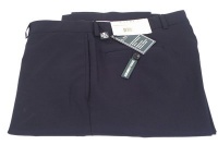 Ralph Lauren Men's Flat Front Solid Navy Blue Wool Dress Pants