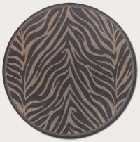 Couristan 1514/0121 Recife Zebra Black/Cocoa Rug, 7-Feet 6-Inch Round Couristan 1514/0121 Recife Zebra Black/Cocoa Rug, 7-Feet 6-Inch Round