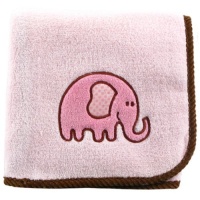 Luvable Friends Elephant Applique Fleece Blanket, Pink Luvable Friends Elephant Applique Fleece Blanket, Pink