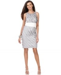 A crochet-inspired lace waistband make this London Times dress just right for spring! A crochet-inspired lace waistband make this London Times dress just right for spring!