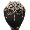 Stunning Bridal Beaded Choker (Silver Tone Metal)