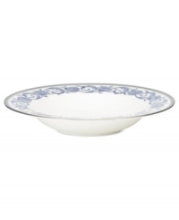 Set a tone of opulence and grace with the Sonnet in Blue soup bowl. Patterned platinum bands and powder-blue botanicals frame traditional bone china from Noritake. Set a tone of opulence and grace with the Sonnet in Blue soup bowl. Patterned platinum bands and powder-blue botanicals frame traditional bone china from Noritake.