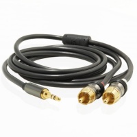 Mediabridge - 3.5mm Male To (2) RCA Stereo Audio Cable - (12 Feet) - Step Down Design accommodates iPhone, iTouch, SmartPhones & MP3 cases Mediabridge - 3.5mm Male To (2) RCA Stereo Audio Cable - (12 Feet) - Step Down Design accommodates iPhone, iTouch, SmartPhones & MP3 cases