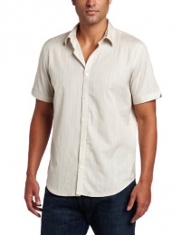 Calvin Klein Sportswear Men's Short Sleeve Twill Stripe Dobby Woven Shirt Calvin Klein Sportswear Men's Short Sleeve Twill Stripe Dobby Woven Shirt