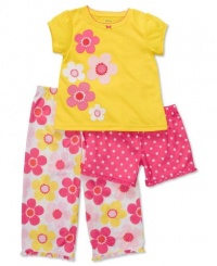 Carters Baby Girls 3 Piece Pink & Yellow Floral Pajama Set, 12M Carters Baby Girls 3 Piece Pink & Yellow Floral Pajama Set, 12M