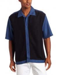 Cubavera Men's Short Sleeve Retro Herringbone Shirt Cubavera Men's Short Sleeve Retro Herringbone Shirt