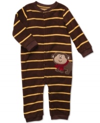 Prepare him to pal around with friends in one of these cool and cozy striped coveralls from Carter's. Prepare him to pal around with friends in one of these cool and cozy striped coveralls from Carter's.