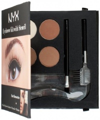 NYX Cosmetics Eyebrow Kit With Stencil Set, Brunettes 0.7 Oz NYX Cosmetics Eyebrow Kit With Stencil Set, Brunettes 0.7 Oz