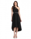 Jessica Simpson Women's One-Shoulder Evening Dress, Black, 10 US