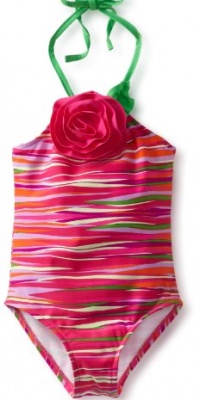 Love U Lots Girls 2-6X 1 Piece Swimsuit Multicolor Novelty Stripe With Flower, Multi, 2t Love U Lots Girls 2-6X 1 Piece Swimsuit Multicolor Novelty Stripe With Flower, Multi, 2t