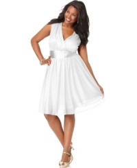 Twirl the night away in Trixxi's flirty take on the prom dress, a glamorous plus size style with a flattering A-line fit. Twirl the night away in Trixxi's flirty take on the prom dress, a glamorous plus size style with a flattering A-line fit.