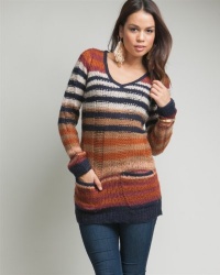 G2 Chic Multicolor Rainbow Stripe V-Neck Sweater G2 Chic Multicolor Rainbow Stripe V-Neck Sweater
